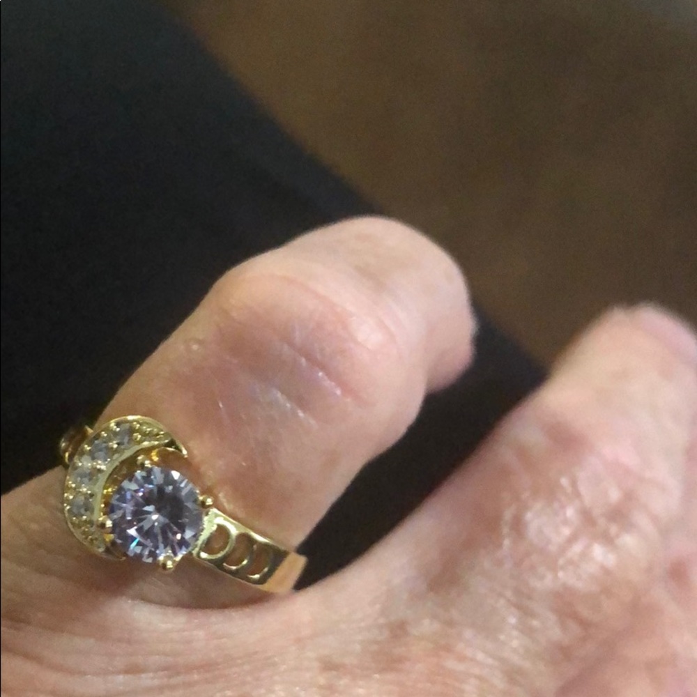 Beautiful moon& stars amethyst 18K ring - Picture 6 of 9